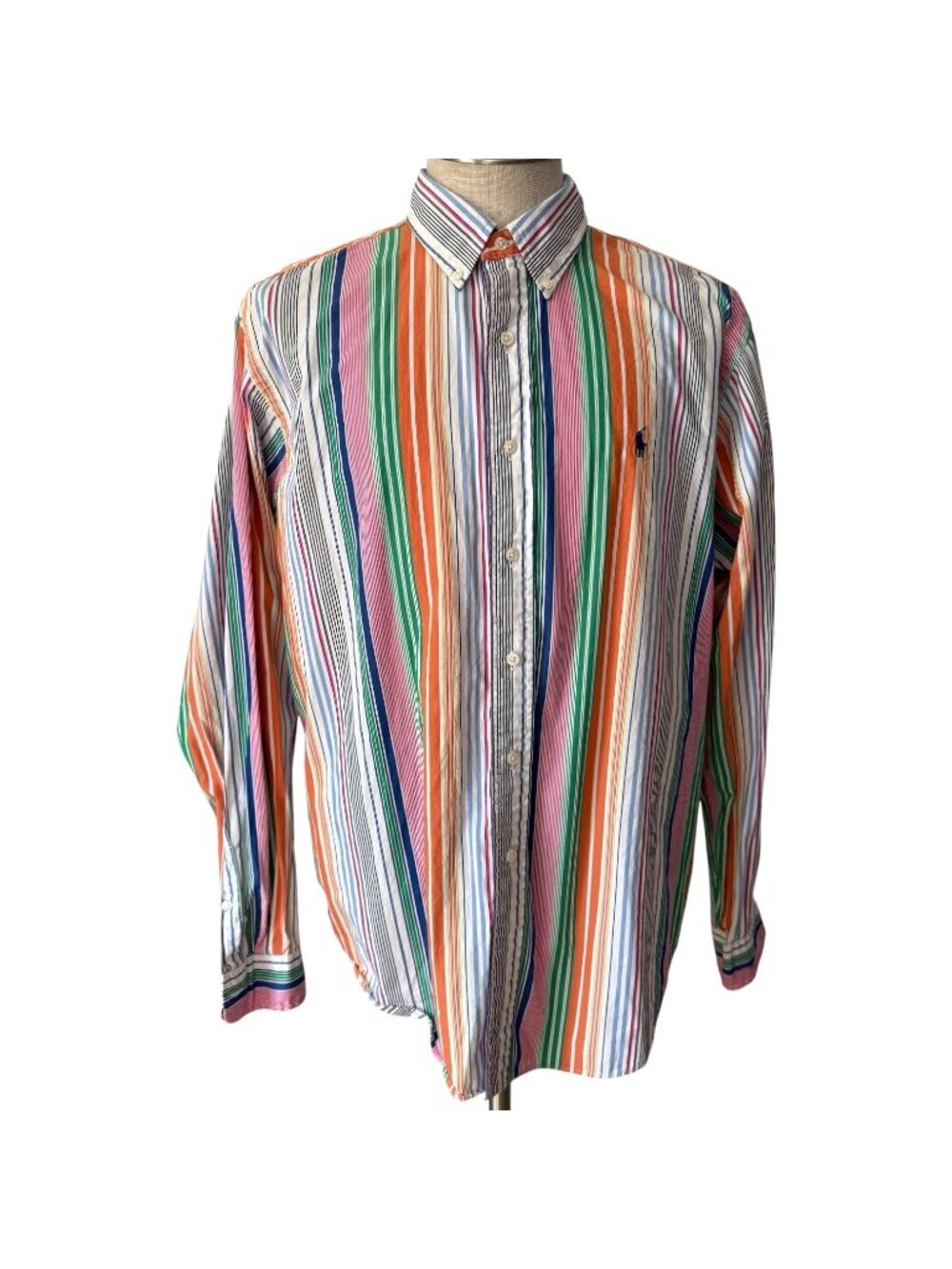 Ralph Lauren Men Striped Button Down Shirt XL Classic Fit Multicolor Long Sleeve - Picture 2 of 7